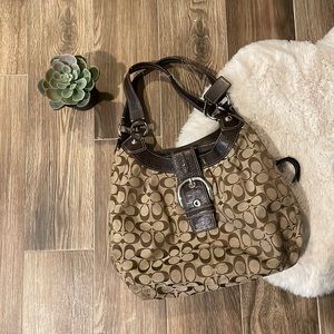 Vintage Y2K Authentic Coach Monogram Hobo Purse